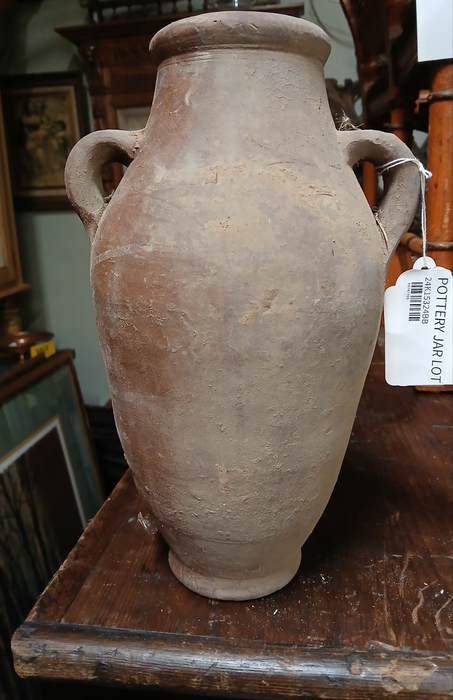 TALL TERRA COTTA JUG WITH TWO HANDLES