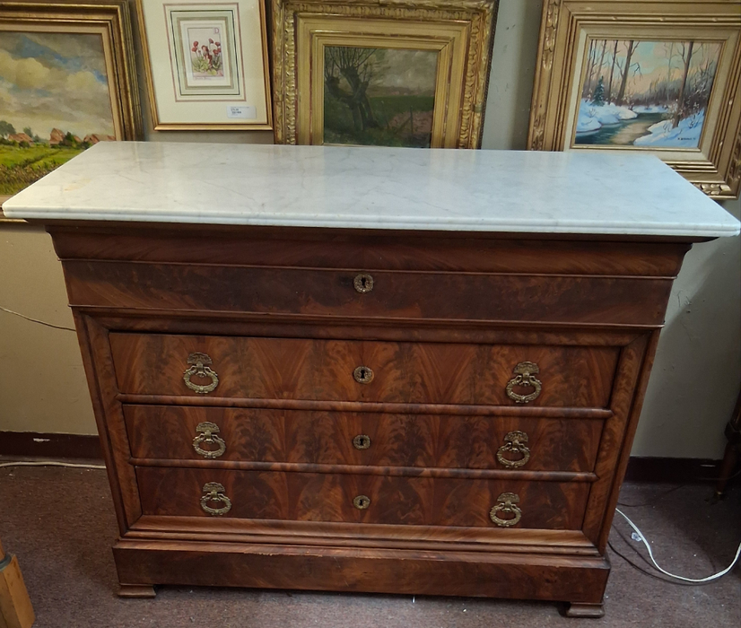 CHARLES X MARBLE TOP 5 DRAWER