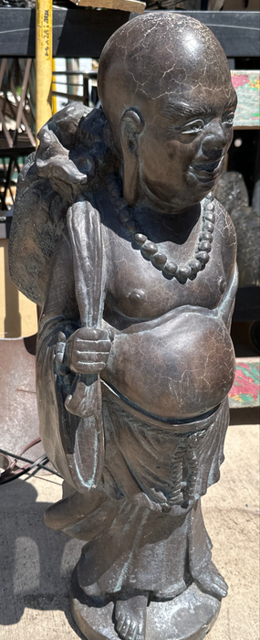 CONCRETE CHINESE BUDDHA WITH BRONZE FINISH