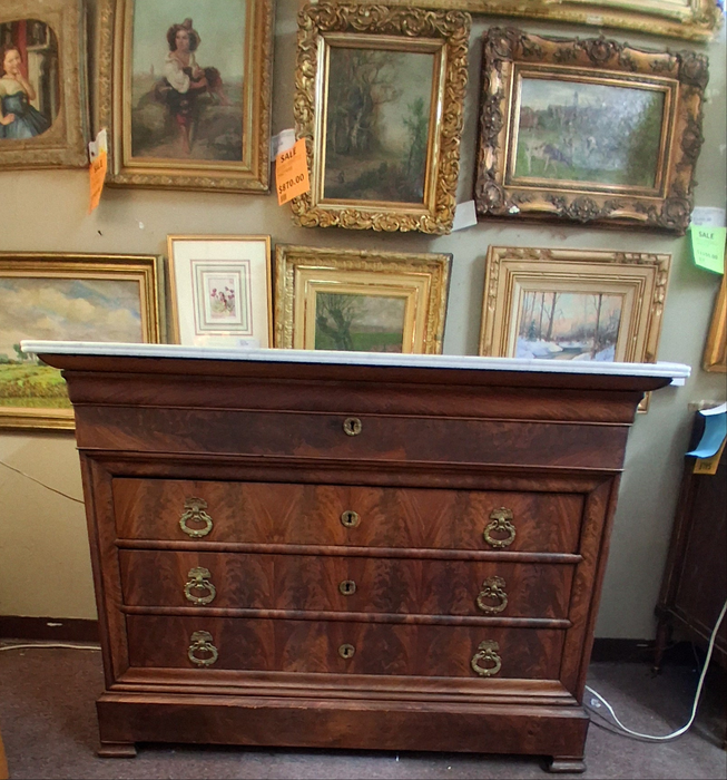 CHARLES X MARBLE TOP 5 DRAWER