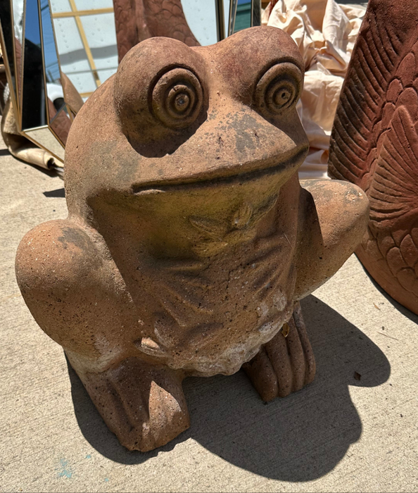 AS FOUND LARGE TERRA COTTA FROG PLANTER AS FOUND