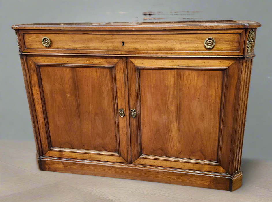 LOUIS XVI CHERRY CONSOLE CABINET