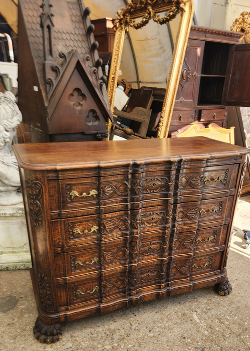 PAW FOOT 4 DRAWER LARGE OAK CHEST