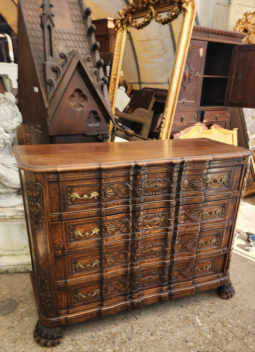 PAW FOOT 4 DRAWER LARGE OAK CHEST