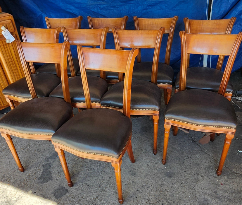 SET OF 10 CHERRY DIRECTOIRE CHAIRS