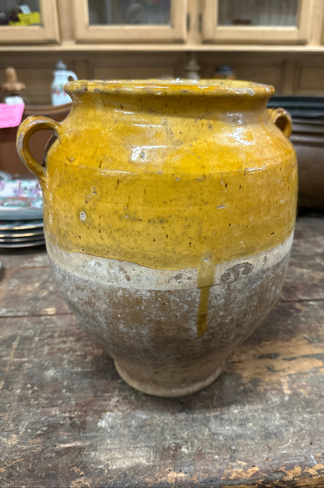 CONFIT GLAZED POTTERY JAR WITH HANDLES