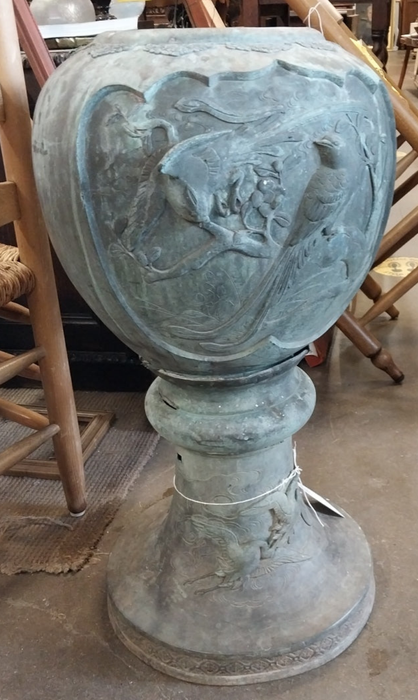 JAPANESE JARDINIERE BRONZE AS FOUND