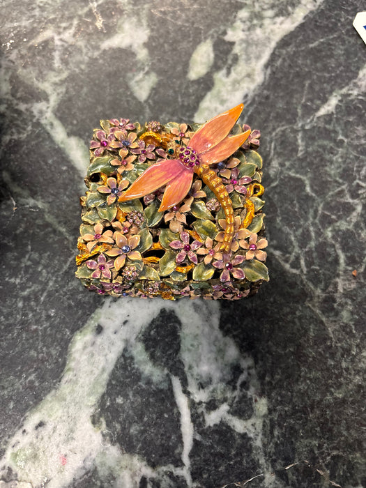 JEWELED ENAMELED CIEL DRAGONFLY BOX