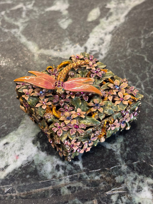 JEWELED ENAMELED CIEL DRAGONFLY BOX