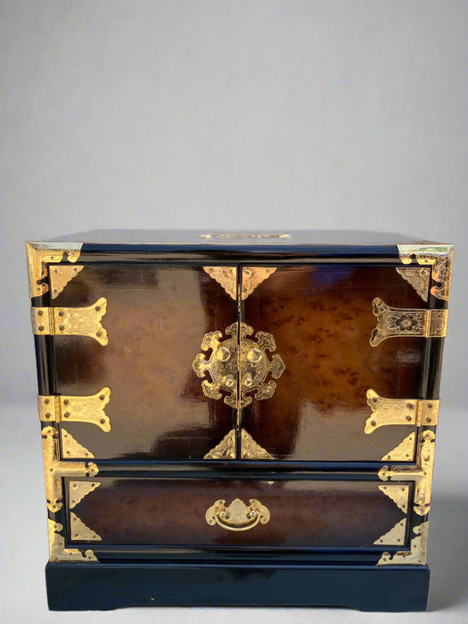 CHINESE JEWELERY BOX WITH BRASS HINGES