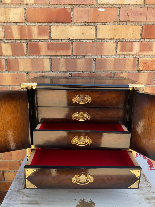 CHINESE JEWELERY BOX WITH BRASS HINGES