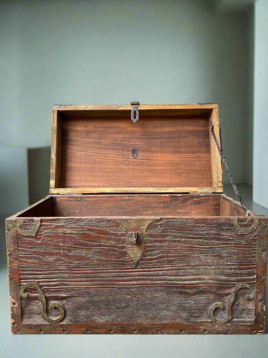 HAND CARVED TREASURE CHEST