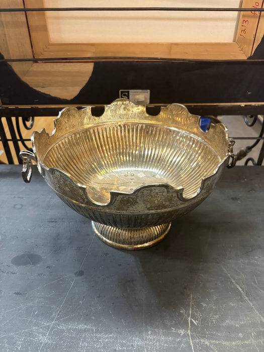 SILVER PLATED BRASS HANDLED COMPOTE