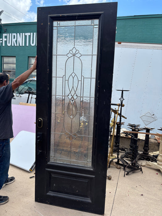 BLACK LEADED DOOR WITH GLASS