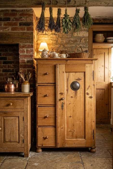 PINE DOVE TAILED KITCHEN CABINET