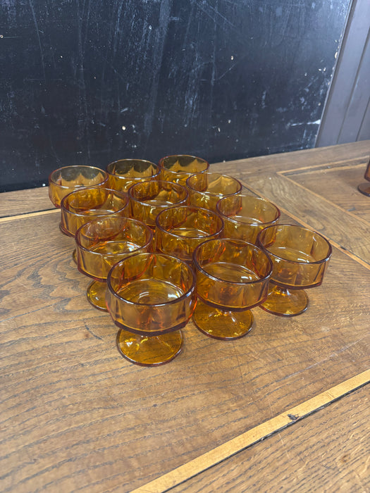 SET OF 12 AMBER COUPES