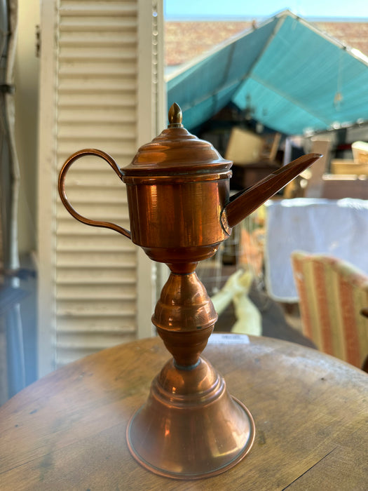 TALL COPPER FOOTED SMALL TEAPOT