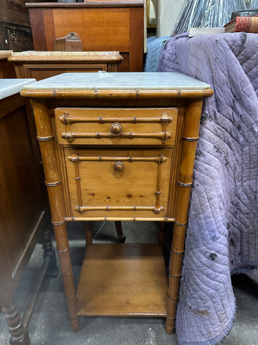 BAMBOO STYLED MARBLE TOP SIDE CABINET