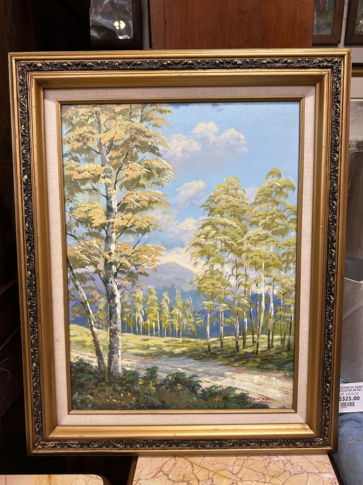 SYLVAN OIL PAINTING ON BOARD BY LISTED ARTIST ARNOLD VAIL