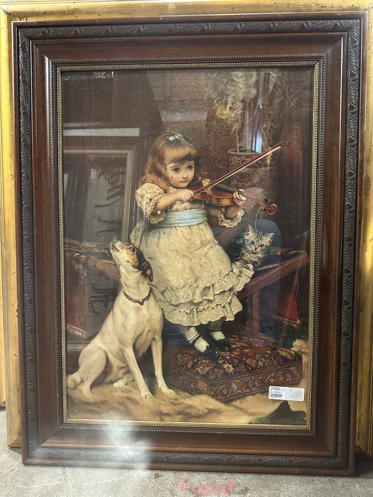 FRAMED PRINT OF GIRL WITH VIOLIN