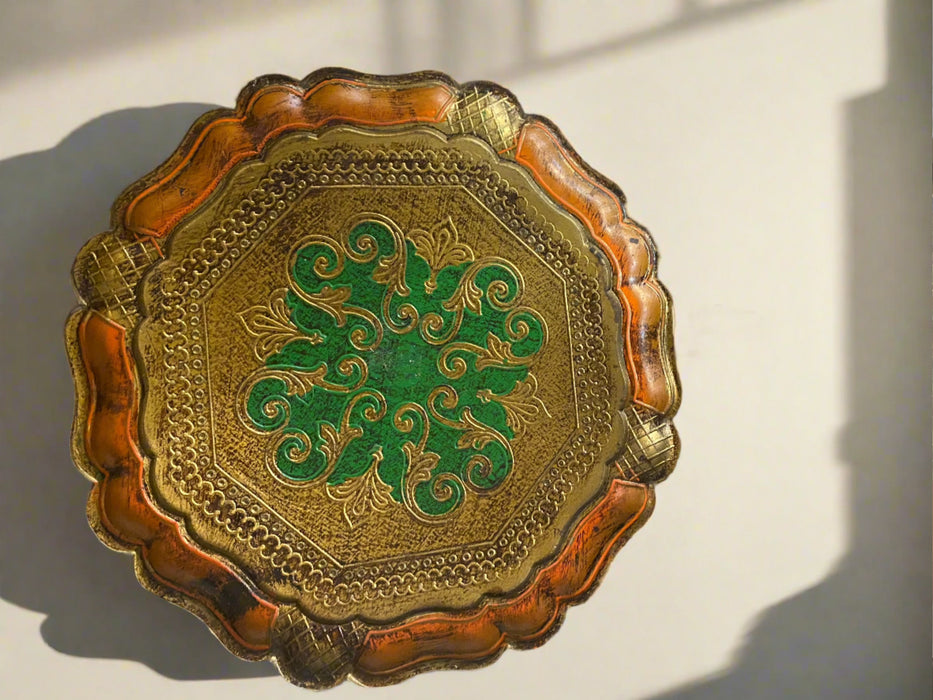 FLORENTINE TRAY ORANGE AND GREEN