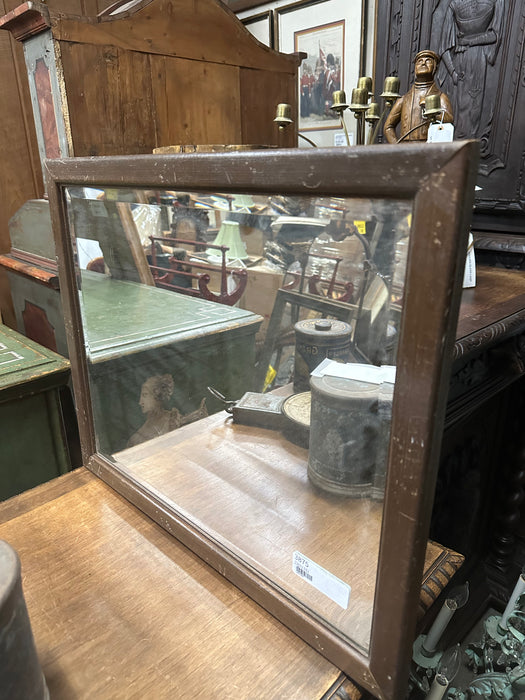 RECTANGULAR WOOD FRAMED MIRROR -AS FOUND
