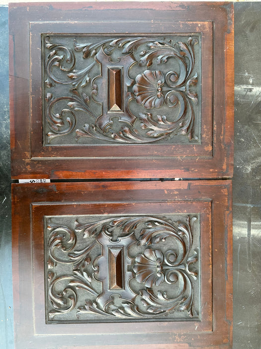 CHIPPED CARVED EDWARDIAN WOODEN PANEL