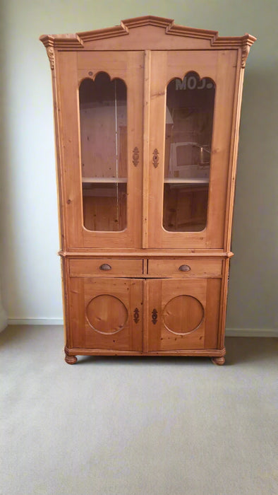 PINE CUPBOARD WITH ROUND PANELS