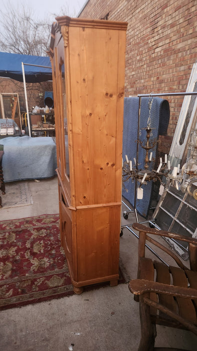 PINE CUPBOARD WITH ROUND PANELS
