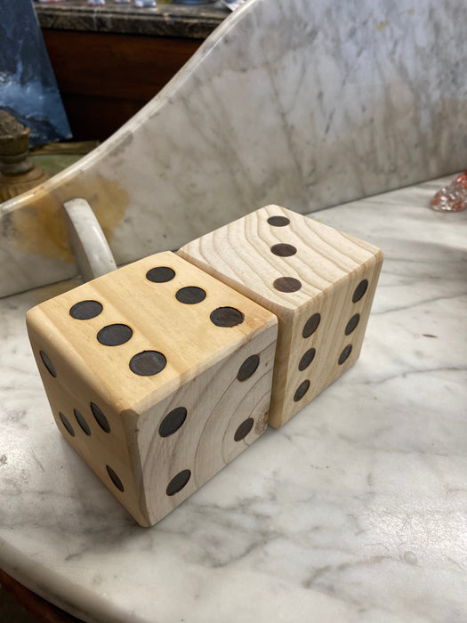 PAIR OF LARGE WOOD DICE