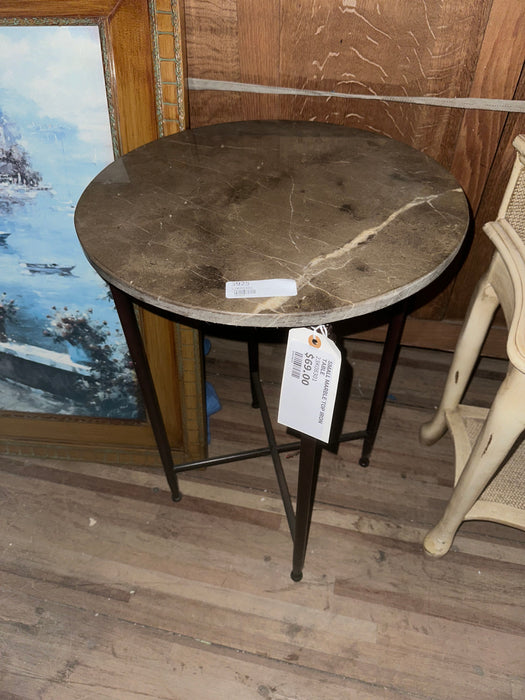 SMALL MARBLE TOP IRON TABLE