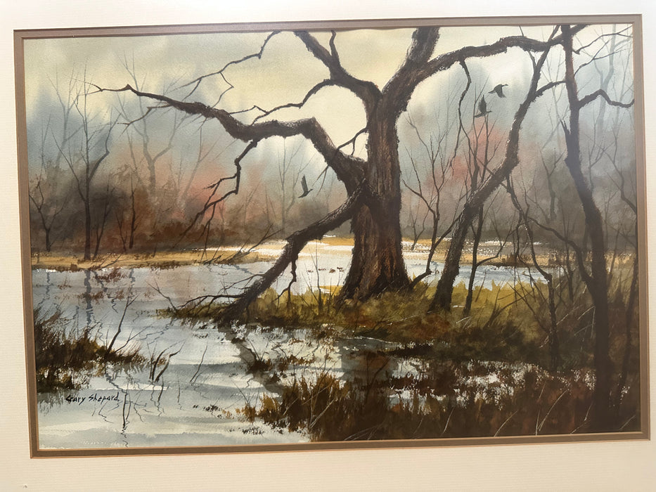 WATER COLOR PAINTING OF TREES BY GARY SHEPARD
