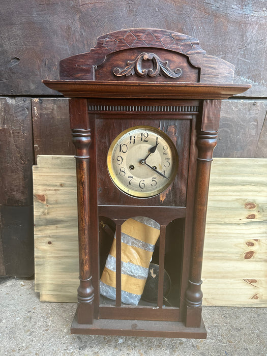 ANTIQUE WALL CLOCK AS FOUND