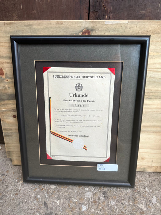 BLACK FRAMED HISTORIC DOCUMENT