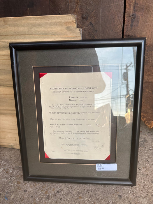 BLACK FRAMED HISTORIC DOCUMENT