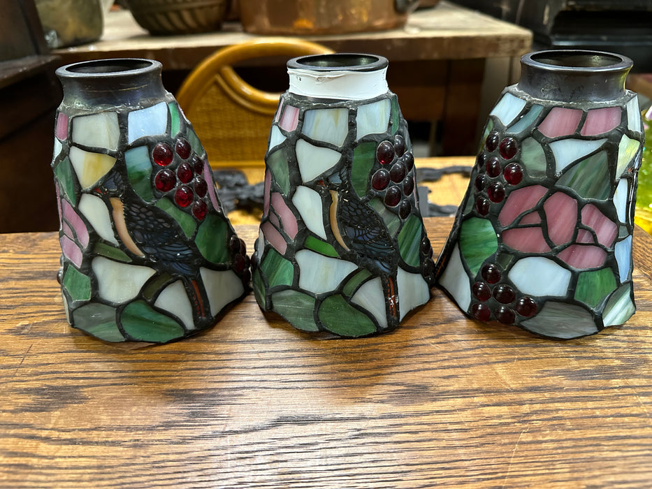 SET OF 3 TIFFANY STAINED GLASS SHADES