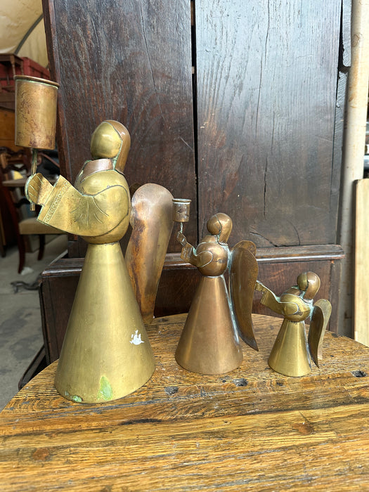 MEDIUM COPPER ANGEL CANDLEHOLDER