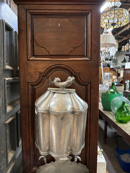 OAK 18TH CENTURY FRENCH LAVABO WITH PEWTER VESSELS