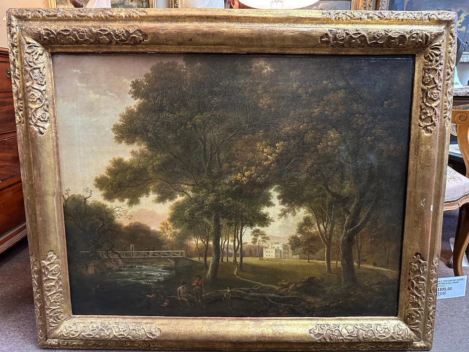 EARLY 19TH CENTURY MANOR PAINTING IN GILT FRAME