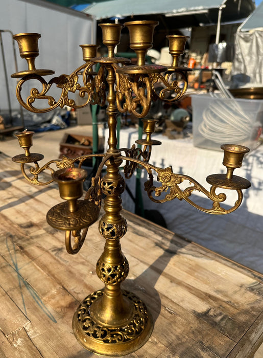 LARGE BRASS CANDELABRA