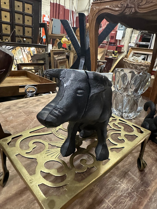 BLACK CAST IRON PIGGY BANK
