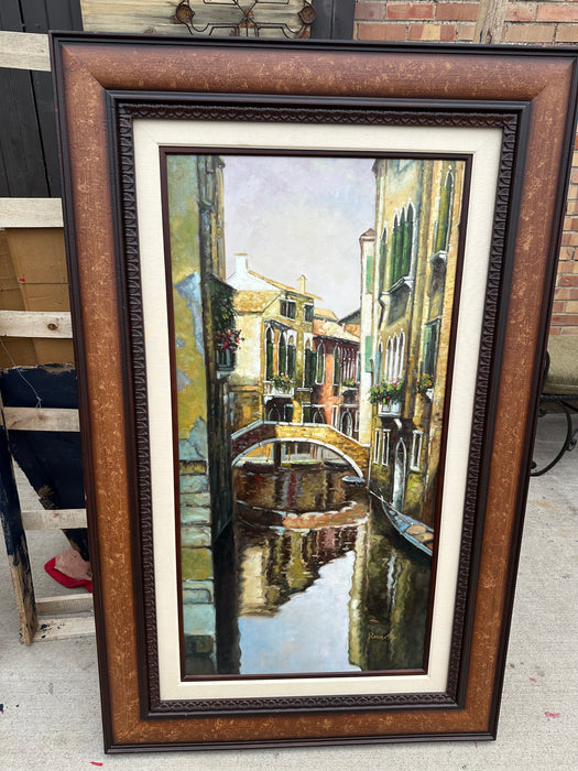LARGE VERTICAL PAINTING OF A CANAL