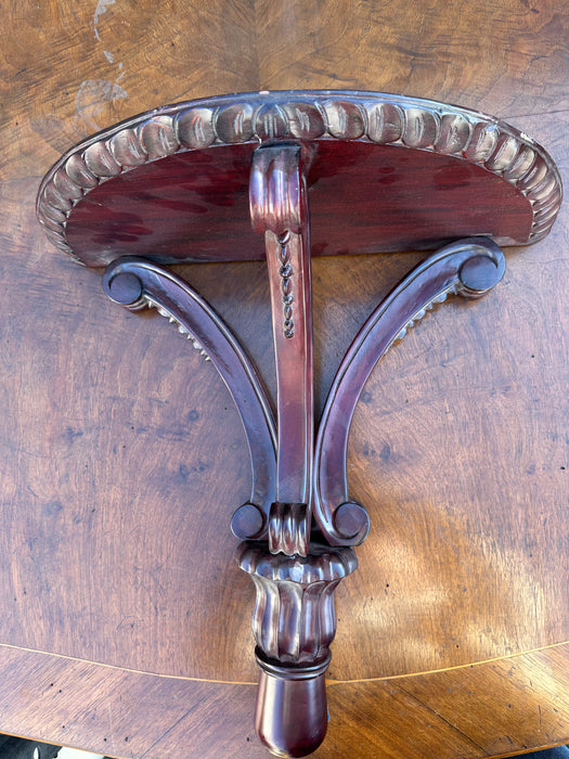 DEMI LUNE MAHOGANY WALL SHELF NOT OLD