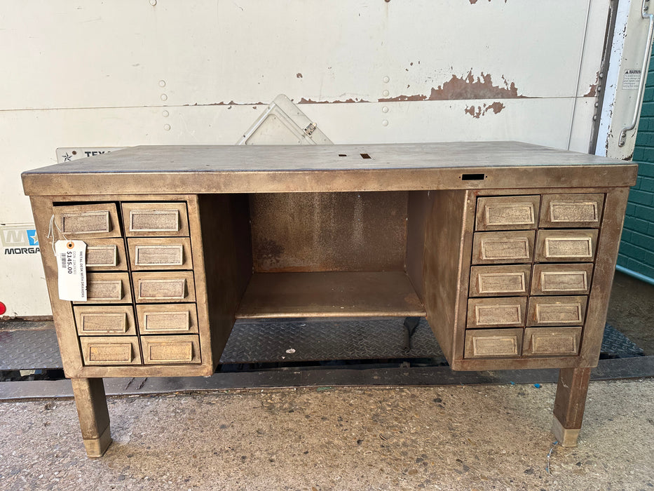 METAL DESK WITH DRAWERS