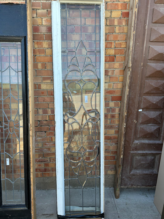 LEADED AND BEVELED GLASS LONG TRANSOM