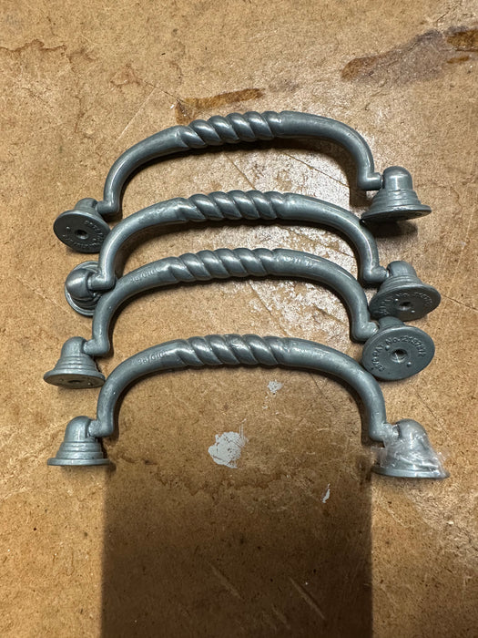 SET OF 4 GREY METAL HANDLES