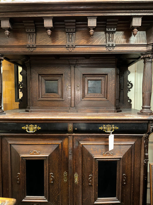 FRENCH DARK OAK COURT CUPBOARD