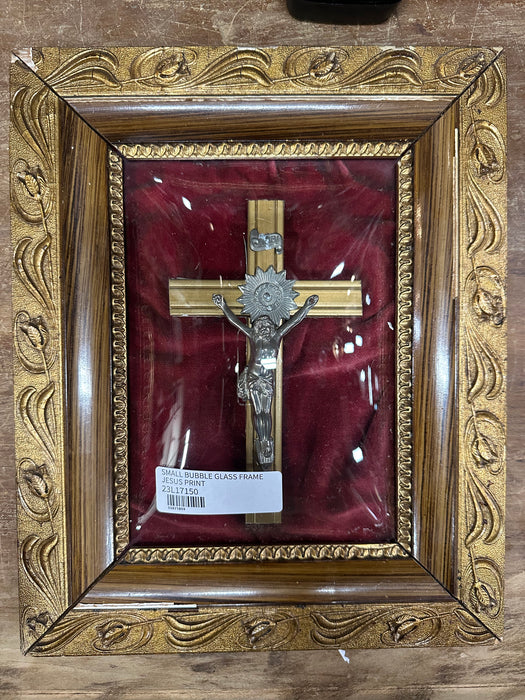 SMALL BUBBLE GLASS FRAME JESUS PRINT