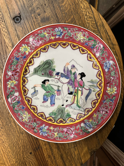 CHINESE MAN ON HORSE PLATE