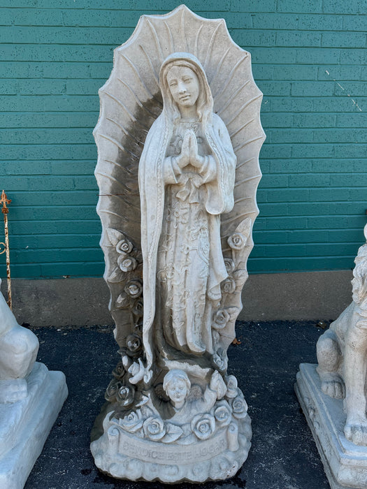 LARGE VIRGIN OF GUADALUPE CONCRETE STATUE